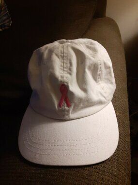 New Balance Women's Breast Cancer Awareness white cotton Hat Cap Pink Ribbon